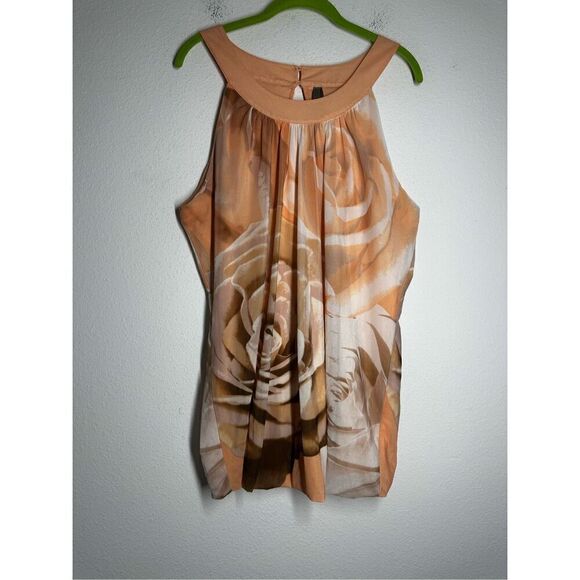 JOY IS CONTAGIOUS BOHEMIAN SLEEVELESS TOP SIZE 1X Floral Print Lined - Picture 1 of 13